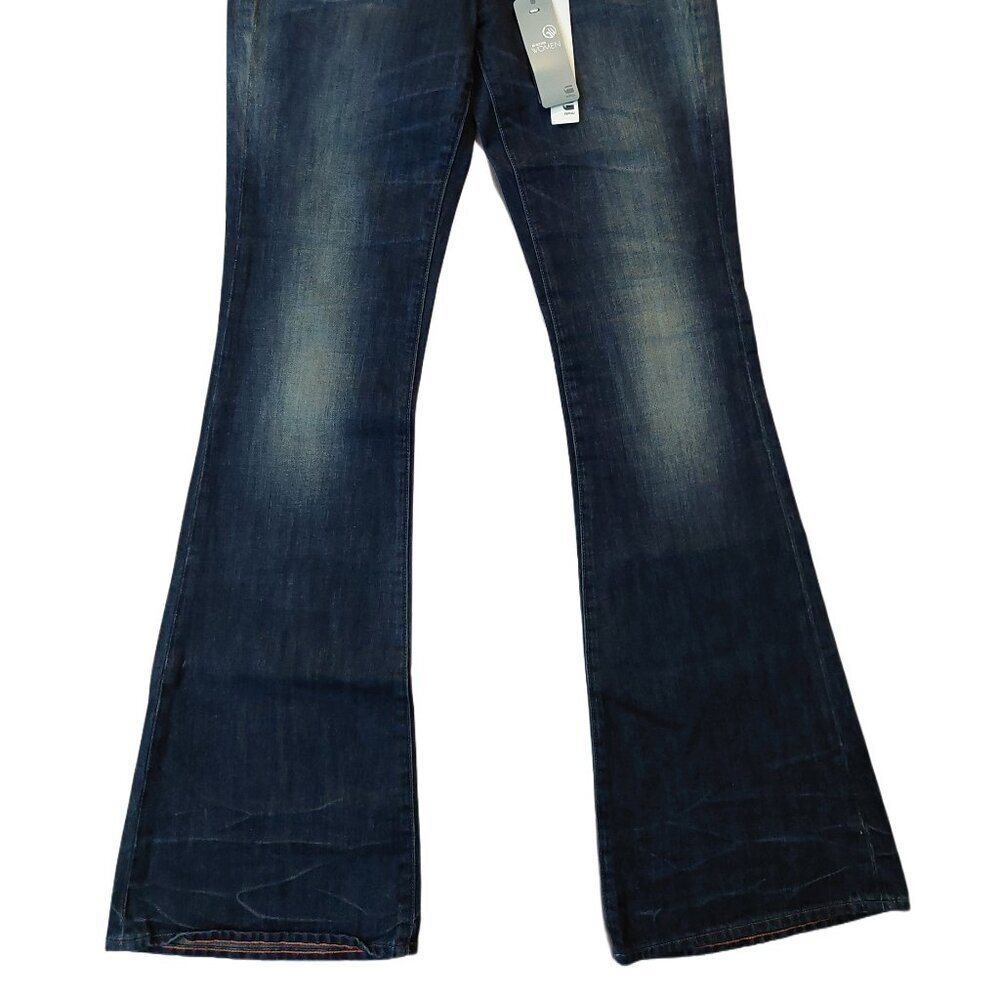 Retro Vintage G-Star Abby Flare Bootcut Medium Age Blue Denim Jeans Sz 27 NWT - Picture 13 of 14